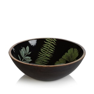 Bol à fruits en bois à motifs multiples autocollant émail bol rond en bois de manguier parfait pour les noix, les bonbons, les apéritifs, les olives et la salsa - Product Image 6