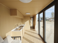 Unité de vie modulaire mobile préfabriquée ZX2 Apple Cabin de 40 pieds, très résistante, avec cuisine et salle de bain complètes