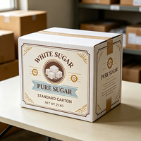 Boîte d'emballage en papier de canne à sucre blanc imprimée sur mesure en gros, production en 72h, carton logistique ondulé imperméable pour expédition