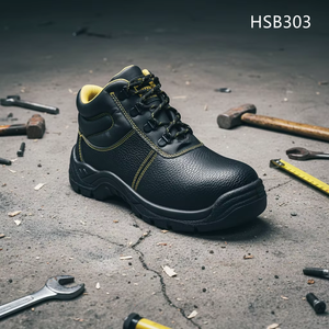 LXG, Stivali di Sicurezza in Pelle Goffrata Pura Antiurto, Calzature di Sicurezza Resistenti all'Idrolisi con Iniezione PU HSB242 - Product Image 5
