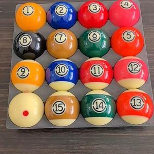 Jeu de billes de billard américain, 16 billes colorées en résine pour usage amateur - Product Image 2