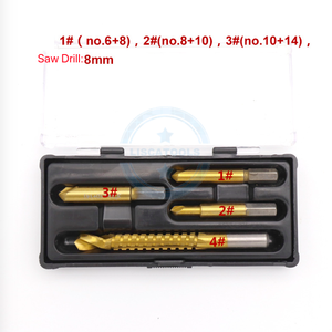 4 Pcs/<span class=keywords><strong>set</strong></span> Extracteur de vis en acier rapide endommagé HSS 4241 Extracteur de boulons avec boîtier dénudé Extracteur de vis 1 #2 #3 # - Product Image 4