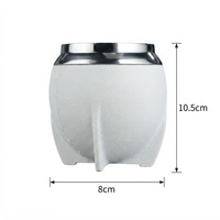 Tasse à Yerba Maté en Acier Inoxydable 10oz à Double Paroi Isolante, Forme Fusée, Design Cousu, avec Paille et Logo Personnalisé
