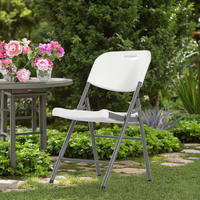 Table pliante de 6 pieds en plastique, portable, robuste, pliable en deux, table et chaise de pique-nique pour le camping en plein air, les fêtes, les événements, les repas, blanche
