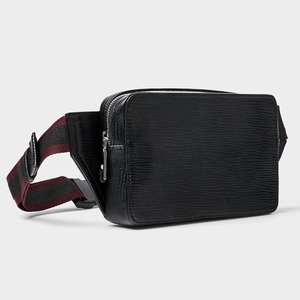 <span class=keywords><strong>Riñonera</strong></span> personalizada vegana de cuero texturizado para hombre, bolsa negra para cinturón Zipeer - Product Image 1