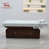 Table de massage électrique de luxe pour salon de beauté, 4 moteurs, réglable, chauffante, avec rangement, pour soins du visage et spa