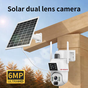 Caméra de sécurité CCTV Wifi à vision nocturne, caméra à double objectif alimentée par énergie solaire, caméra de surveillance Wifi - Product Image 2