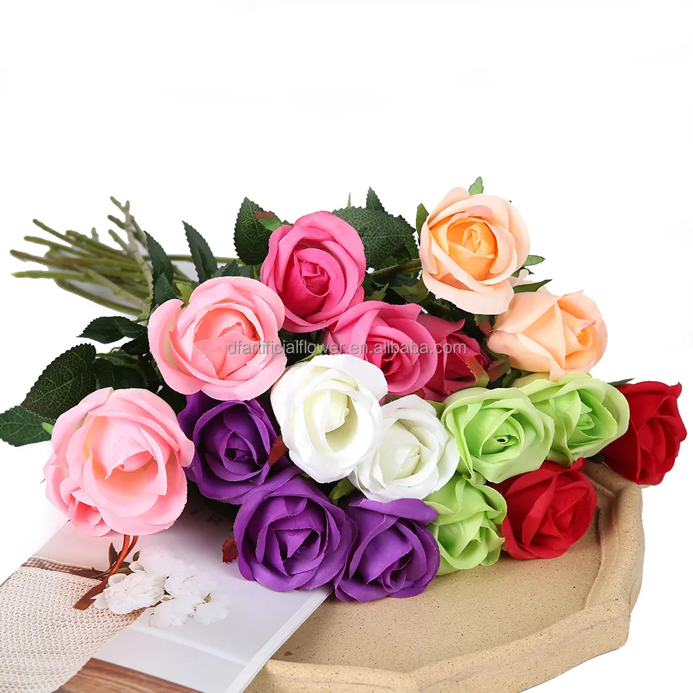 Поставка с завода H01, новинка 2021, оптовая продажа, дешевые декоративные цветы ручной работы, искусственные розы с одним стеблом, настоящие на ощупь розы, Декор