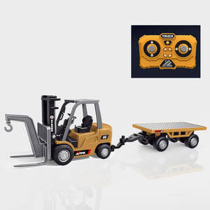 מלגזה שלט רחוק DWI Dowellin בקנה מידה 1/64, 7 ערוצים, מיני מלגזה מתכתית, טווח 30 מטר, 2 ב-1 עם מזלג הרמה מתכוונן - Product Image 1