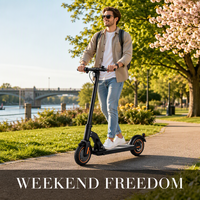 Trottinette électrique pliable légère KAMAS pour trajets urbains, moteur sans balais 350W, autonomie 20-30 km, double suspension, roues de 8,5 pouces