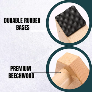 บาร์วิดพื้นทำจากไม้แบบวางซ้อนกันได้อุปกรณ์ออกกำลังกาย2ชิ้น - Product Image 5