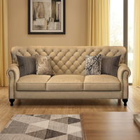 Canapé trois places en forme de U de style américain VONLIVA, amovible, luxueux, de haute qualité, en tissu coton-lin, capitonné, meubles de maison