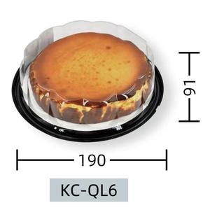 Conteneur en plastique PET jetable transparent/noir <span class=keywords><strong>WellPack</strong></span> 5/6/7/8 pouces de qualité alimentaire avec poignée imprimée UV pour gâteau, pain, pizza - Product Image 3