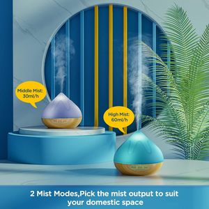 Diffuseur <span class=keywords><strong>d</strong></span>'huiles essentielles électrique 500ml <span class=keywords><strong>à</strong></span> ultrasons Té<span class=keywords><strong>l</strong></span>écommande 7 couleurs LED Humidificateur <span class=keywords><strong>d</strong></span>'<span class=keywords><strong>air</strong></span> de table Grandes pièces Ménage - Product Image 2