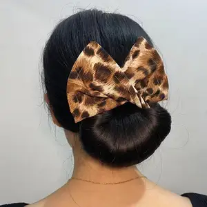 Aksesoris rambut wanita, aksesoris rambut perempuan wanita, fleksibel kuat, bisa digunakan kembali, cetakan warna-warni, bando rambut donat, ikat rambut