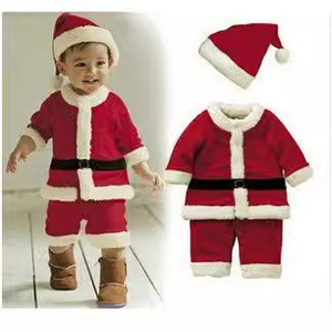 Children's Christmas <b>Santa</b> Costume Dress With Hat Red For Kids Performance Outfit - Product Image 5