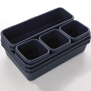 Cajón de suministros para el hogar, caja de almacenamiento de plástico, combinación de artefactos separados, organización de escritorio de almacenamiento de cosméticos de 8 piezas - Product Image 4