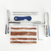 Kits de herramientas de reparación de neumáticos con mango sólido de acero portátil con juego de 7 piezas