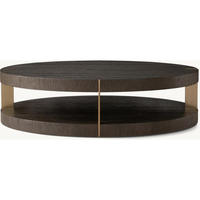 Table basse ronde de luxe en bois pour salon, design américain, support au sol