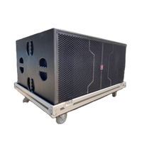 Sistem Suara Panggung T.I Pro Audio LA-218 Subwoofer Dual 18 Inch 1600W RMS Kabinet Kayu untuk Penggunaan Indoor dan Outdoor