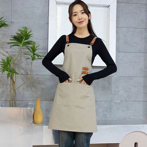 Free Sample Wholesale Custom Aprons Kitchen Chef Barista Bbq Apron Bar Hairdresser Kitchen Apron for Women Restaurant Server - Product Image 2