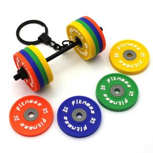 Offre Spéciale – Porte-clés en caoutchouc amovible haltère et barre de musculation, ensemble de pendentifs sportifs, accessoires créatifs pour cadeaux de fitness - Product Image 1