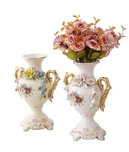 Vaso de cerâmica moderno, vaso de cerâmica criativo binaural para decoração de casa