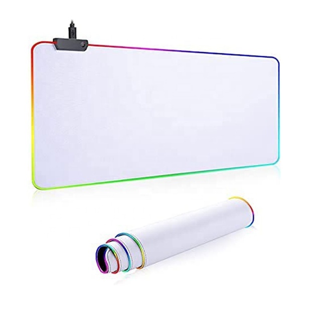 Soft Smooth Microfiber Rubber Mouse Pad Waterproof White Sublimation RGB Gaming Mouse Pad Extra Large Mousepad for Office Home