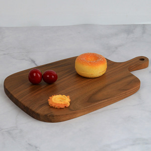 Planche à découper en bois de noyer noir 26x16x2cm avec poignée pour pain, pizza, steak, sushi, plateau rectangulaire - Product Image 3