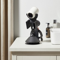 Support de rangement portable en métal à un seul niveau pour sèche-cheveux, sans installation, pour utilisation sur comptoir ou bureau