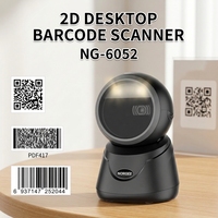 Escáner de Código de Barras Fijo Bidimensional Omnidireccional USB RS232 NORGEE NG-6052, Escáner POS de Sobremesa para Supermercados