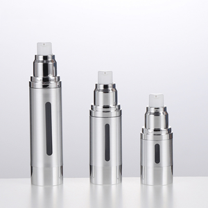 Matte Silver 15ml 30ml 50ml Airless Spray Pump Bottle Hot for Skin Care Serum and Lotion with <strong>Window</strong> - Product Image 5