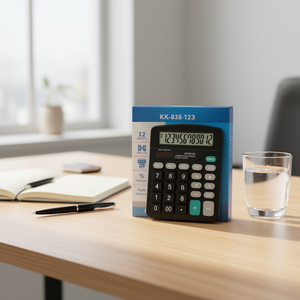 KK-838-12S Solar Powered Electronic Calculator 12 Digits Plastic Keyboard - Product Image 1