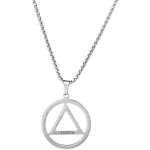 Collier à chaîne en acier inoxydable avec pendentif géométrique cercle triangle, symbole minimaliste, charme, pour femmes, hommes, étudiants, cadeaux en gros - Product Image 1
