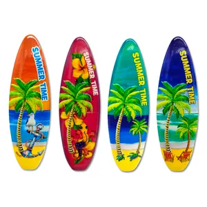定制标志树脂冰箱磁铁佛罗里达旅游纪念品海滨海滩热带棕榈树冲浪板冰箱磁铁