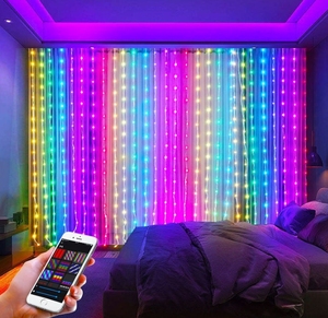 Ứng dụng điều khiển thông minh trang trí nội thất chuỗi đèn đám cưới giáng sinh Đảng lễ hội trang trí bầu không khí Led RGB rèm ánh sáng với USB - Product Image 5