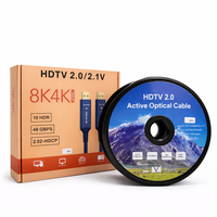HD 2.0 Aktif Optik Fiber Kablo 4K 60Hz 18Gbps Uzun Mesafe Projeksiyonu için Yüksek Hızlı HD Kablo
