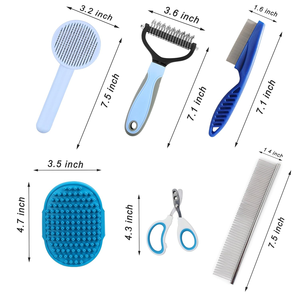 6PCS Blue Dog Slicker Brush <strong>Pet</strong> Hair Comb Bathing Brush Flea Removal Comb Nail Clipper <strong>Pet</strong> Grooming <strong>Tools</strong> Set <strong>for</strong> Dog and Cat - Product Image 2