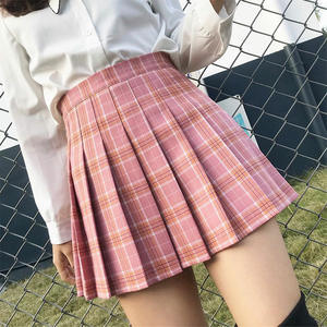 Women's Spring Summer JK White A-Line Pleated <strong>Skirt</strong> New Korean-Style High Waist Short <strong>Skirt</strong> Casual Plus Size Plaid <strong>Skirt</strong> Autumn - Product Image 1