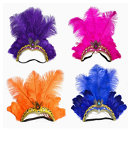 Coiffes en plumes d'autruche indiennes pour maquillage, performance, bal masqué, carnaval, danse du ventre