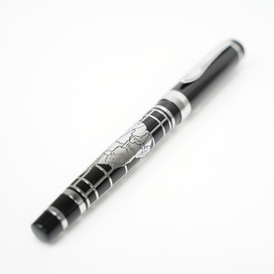 Fashion Business Global Map Black <b>Silver</b> Metal Signature Gel <b>Pen</b> Laser LOGO - Product Image 3