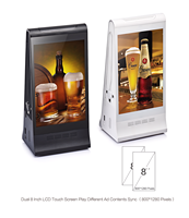 Dual 8 Inch Wifi Android Touch Screen Table Desktop Advertising Display 23200 mAh Charging Station Restaurant Menu Power Bank