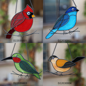 Cửa sổ kính màu treo quà tặng giáng sinh đối tượng trang trí dakang hồng y chim kính màu suncatcher hồng y mẹ Quà Tặng - Product Image 5