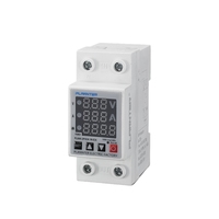 Compteur numérique électronique monophasé sur rail DIN 63A avec tension et courant réglables, dispositif de protection en cuivre PC, AC 80-300V SVC