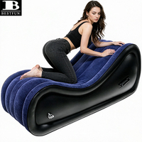 Canapé gonflable ergonomique portable en forme de S pour couples, chaise longue pour améliorer l'intimité, coussin de lit en velours pour rapports sexuels