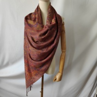 Écharpe Pashmina personnalisée soyeuse pour femmes Deux tons Pashmina Châles et enveloppes avec franges Écharpes Paisley de haute qualité Châles