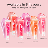 Baume à lèvres hydratant effet gelée, personnalisable avec logo, huile teintée hydratante, effet repulpant, végétalien, fournisseur en gros de gloss à lèvres.