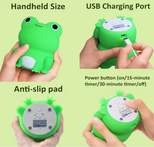 Cute Frog Silicone Night Light, Rechargeable Type-C Dimmable <b>Touch</b> Control Bedside <b>Lamp</b>,Portable Kids Gift for Girls Boys Babies - Product Image 3