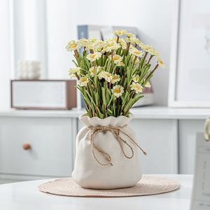 Jarrón de Cerámica Nórdico Moderno en Forma de Saco, Ecológico, Hecho a Mano, Decoración para Mesa de Salón, Hogar, con Cuerda para Flores Artificiales - Product Image 1