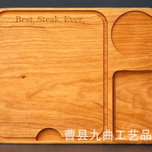 Tabla de madera rectangular para carne con compartimentos, bandeja de embutidos duradera para fiestas - Product Image 3
